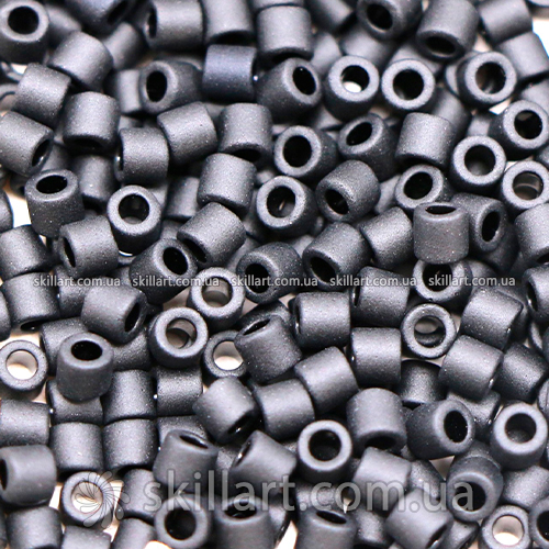 Бисер DBL-310 Miyuki Delica Beads 8/0 (матовый, черный)